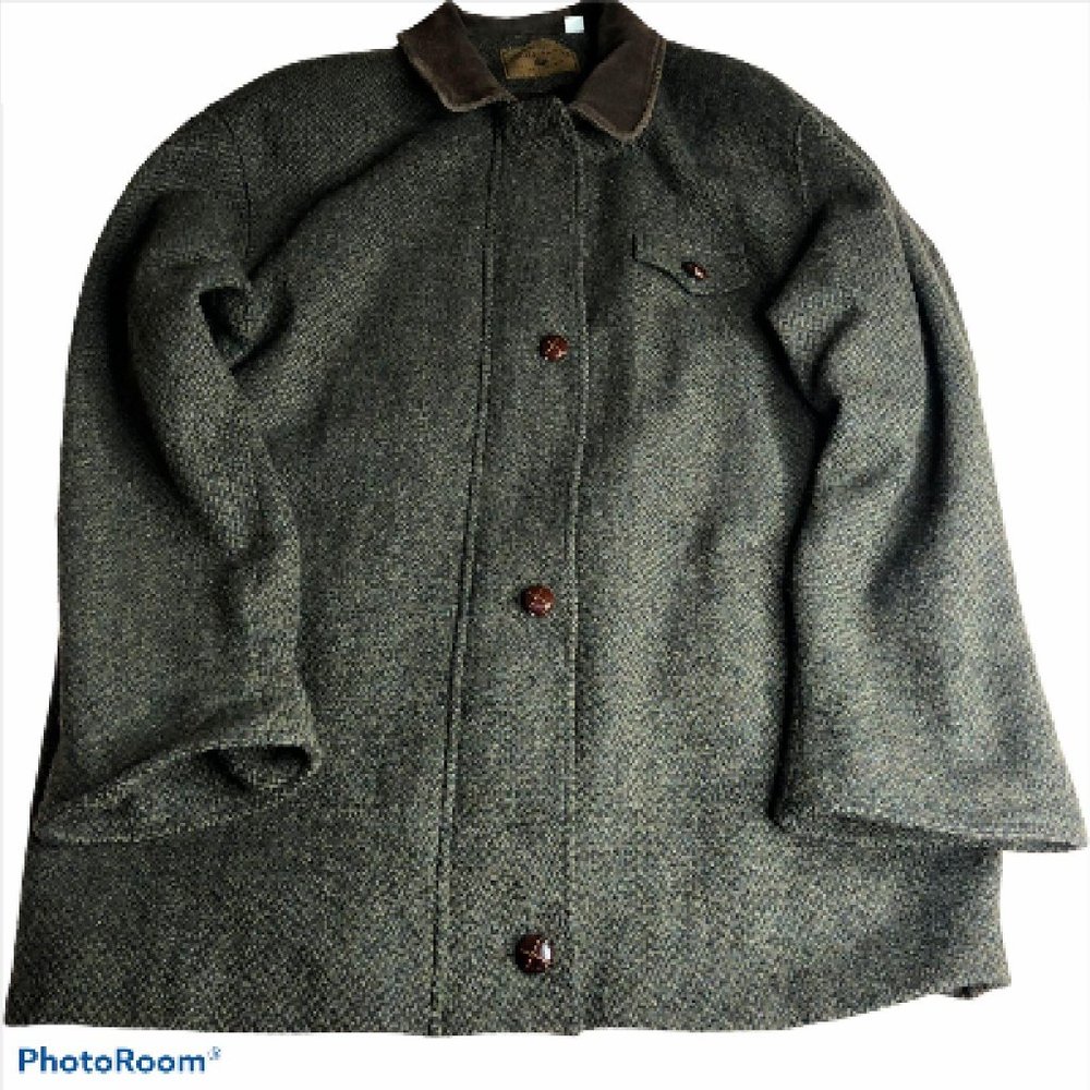 Vintage GH Bass Co. Wool Blend Coat With Leather B